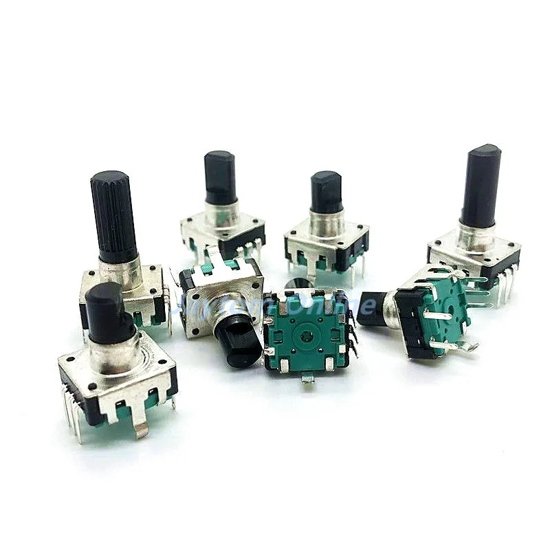 1pc 360 Degree EC12 Rotary Encoder RE12 Audio Encoder Coding 5Pin 24 Position With Push Button Switch Handle 12mm 14mm 19mm