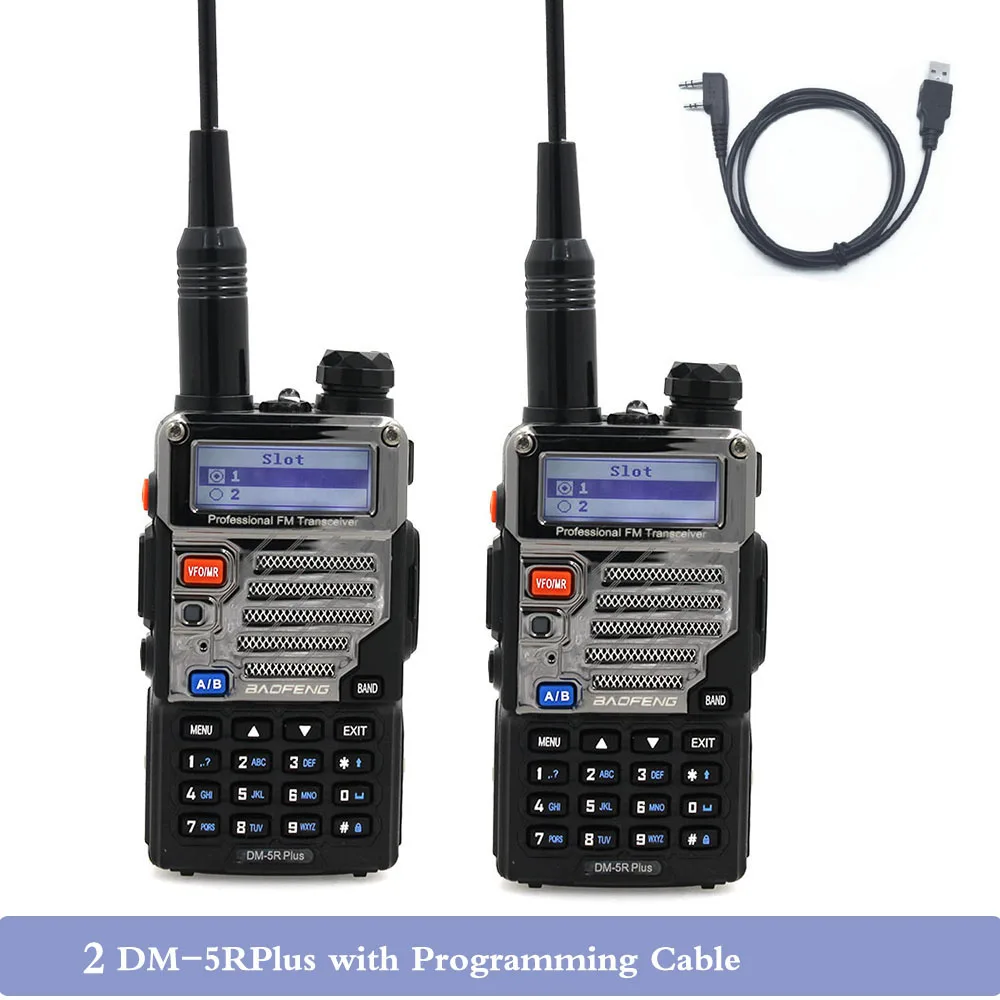 Baofeng DM-5R Плюс Цифровой и аналоговый двойной режим портативный Радио УКВ двухдиапазонный DMR 5 Вт 128CH Walkie Taklie DM-5R+ fm-трансивер - Цвет: 2DM-5RPlus-Cable