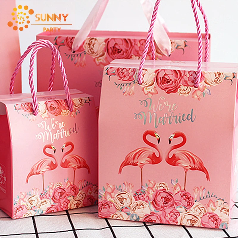 Розовая бумага с Фламинго посылка коробка письмо мы женаты Конфеты упаковочные