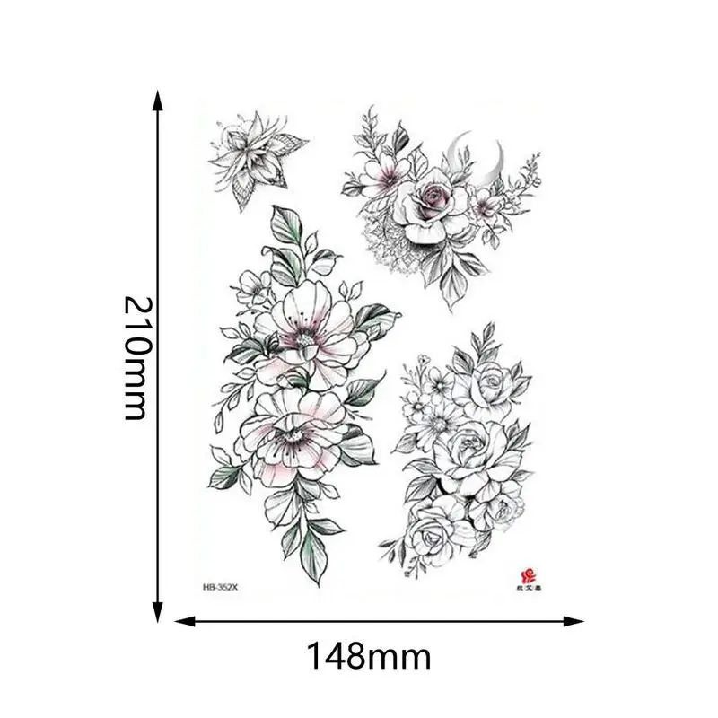 

New Realistic Animal And Flower Temporary Tattoos For Women Tattoos Painting Tattoos Arm Art Waterproof Legs Sticker Body H6S8
