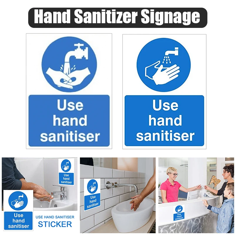 

Use Hand Sanitiser Sign 150mm x 200mm Self Adhesive Sticker Toilet Washroom 1/5/10pcs lpfk Decorative Films Home Decor Garden