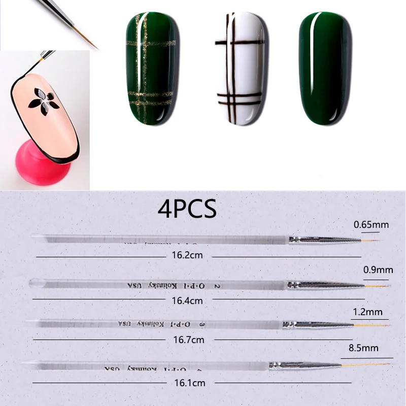 

DIY Nails Brushes Dotting Painting Tool 4 Pcs/Sets Nail Art Nails Decor Sets For Salon Manicure Tools Nail Brush Set