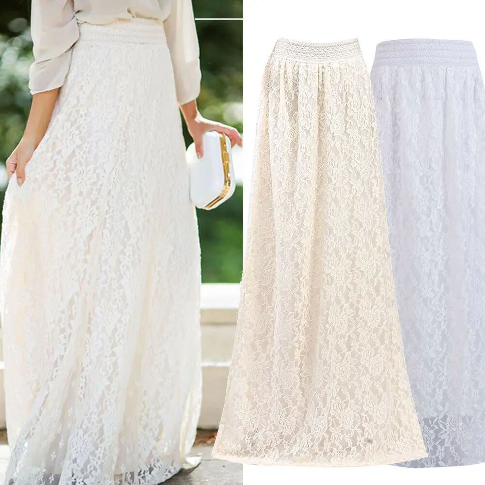 Женская длинная Плиссированная юбка белая или серебристая вечерняя макси с