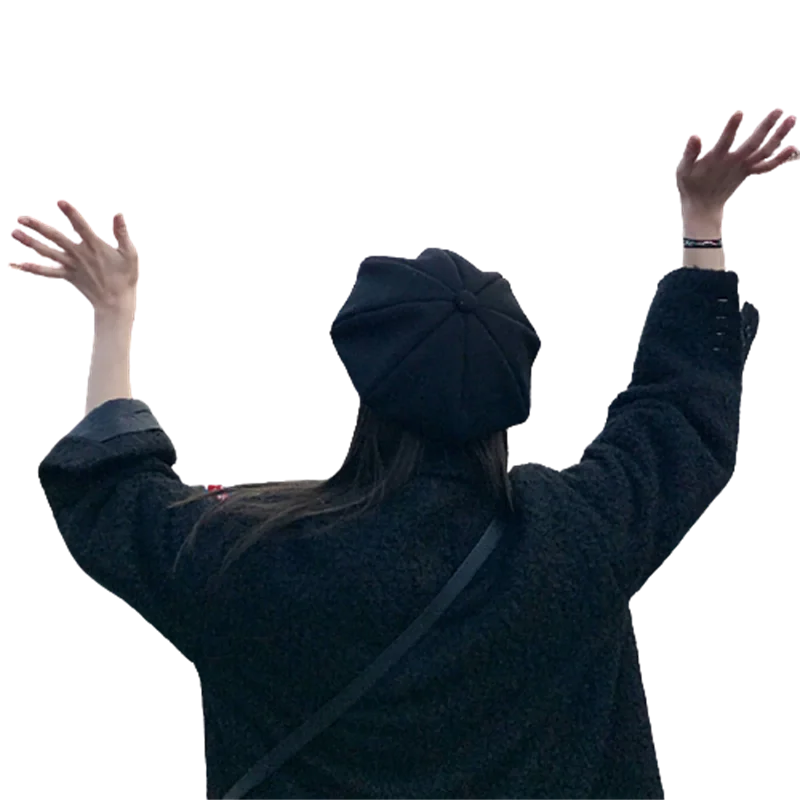 Женские Классические Восьмиугольные шляпы на зиму однотонные в британском стиле