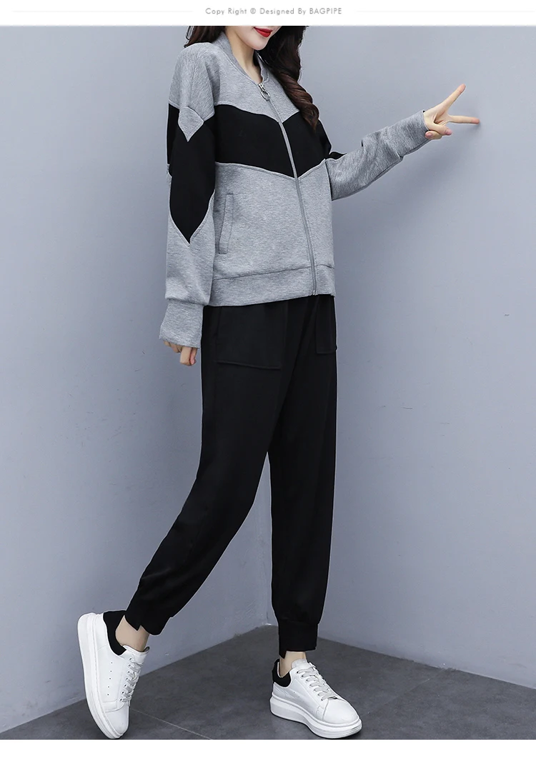 Женский спортивный костюм из двух предметов куртка с длинным рукавом и штаны