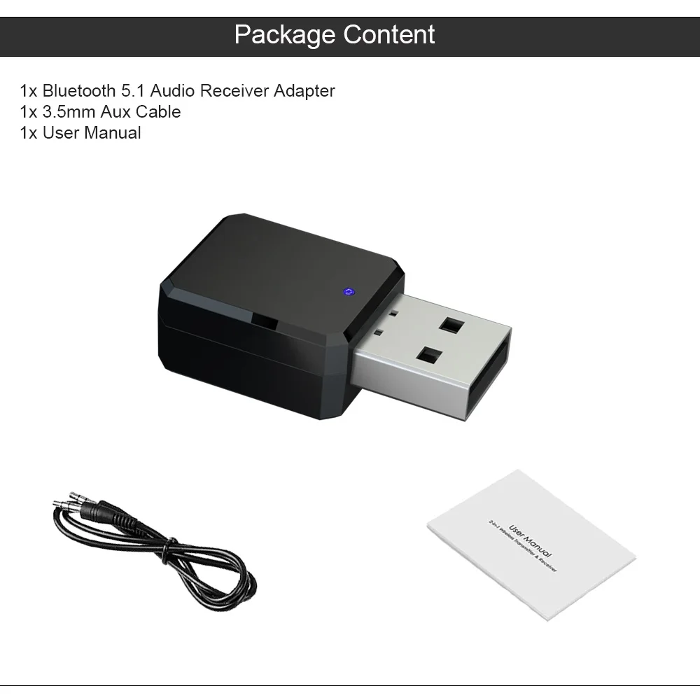 Kebidu Car Kit Bluetooth 5.0 Mini Audio USB Receiver Adapter 3.5Mm Aux Wireless Music Stereo for Radio Hands-free Calling | Электроника