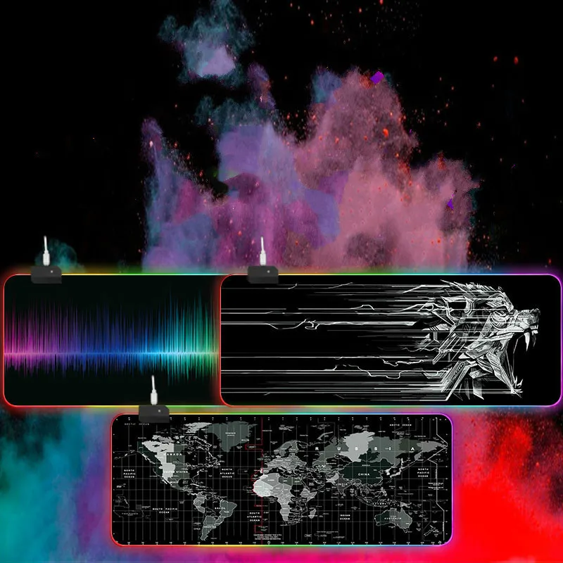 

XXL игровой Мышь Pad RGB Мышь пусковая площадка игровая компьютерная Мышь Pad RGB подсветкой МОЗ площадку большой Мышь коврик для струйного принте...