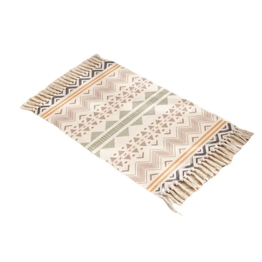 

Boho Rugs And Carpets - 23.6x35.4in Cotton Printed Tassels Area Rugs Vintage Throw Rugs Door Mat For Living Room Bedroom Modern