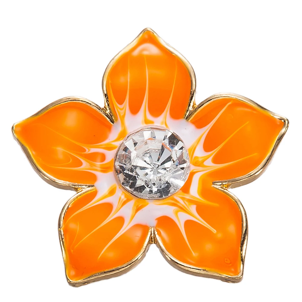 Новая эмалированная Металлическая Заколка-цветок Ювелирная Кнопка 18 мм застёжка