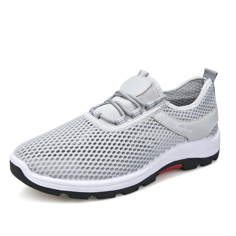

Men's Casual Shoes Breathable Hollow Out Lighted Shoes Flat Heel Men Shoes Men Sneakers Trainers Summer Lace-Up Men's Sandals