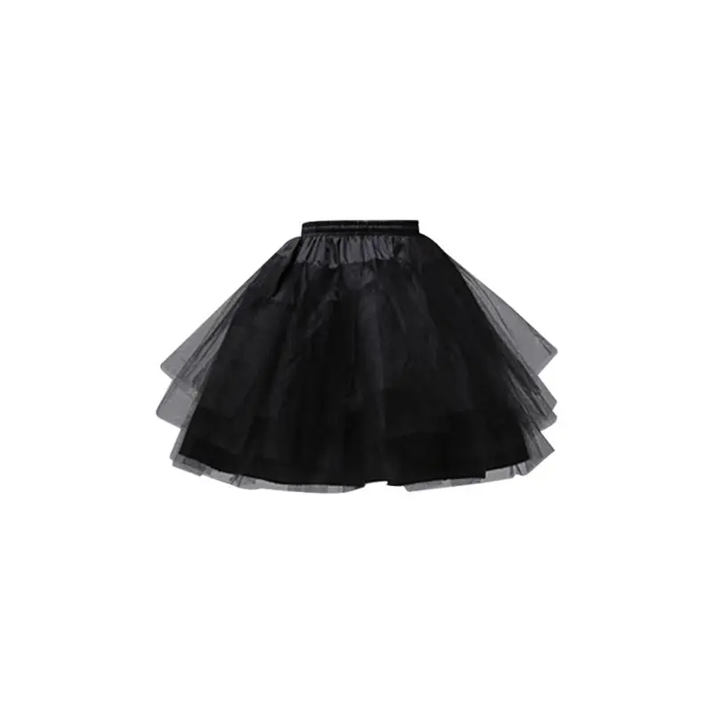 

Women Girls Solid Color Ballet Tulle Short Crinoline Petticoat Multi Layered Ball Gown Lolita Underskirt Elastic Waistband