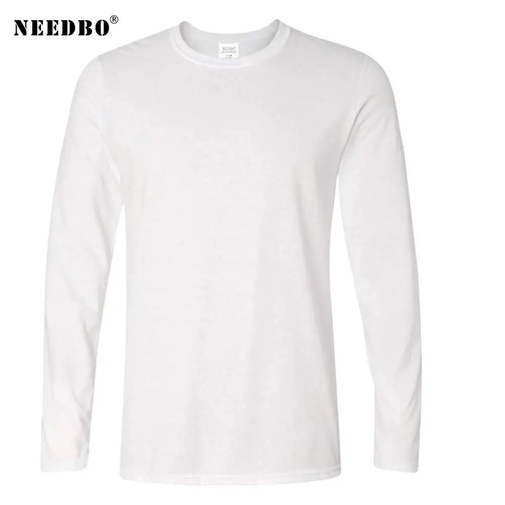 Fast Shipping Mens Cotton T-Shirt Men Long Sleeved O-Neck Solid Color Casual Men T Shirt Plus Size Tee-Shirt Homme Male Tops Tee