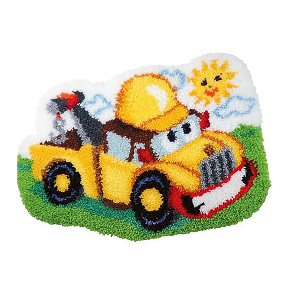 

latch hook rugs carpet embroidery cushions foamiran for needlework cartoon car button package rug tapestry kits do it yourself