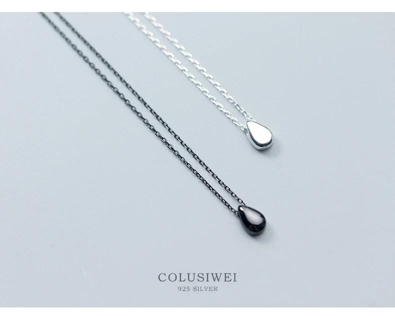 Colusiwei Новое поступление подлинное серебро 925 пробы модный каплевидный геометрические формы, кулон, ожерелье женские серебряные ювелирные изделия подарок