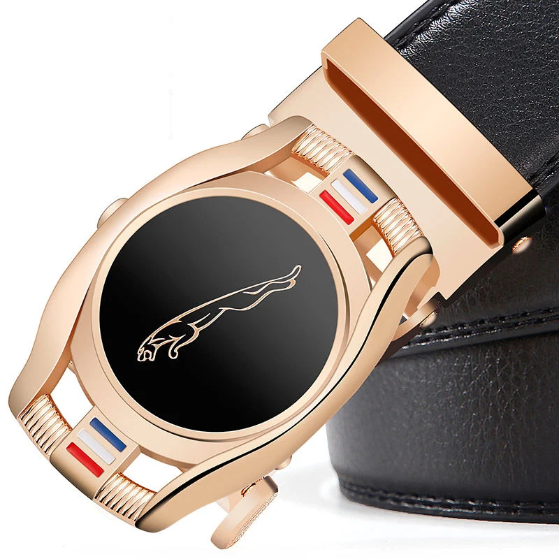 

Мужской ремень из натуральной кожи, деловой ремень с автоматической пряжкой из сплава, 2021