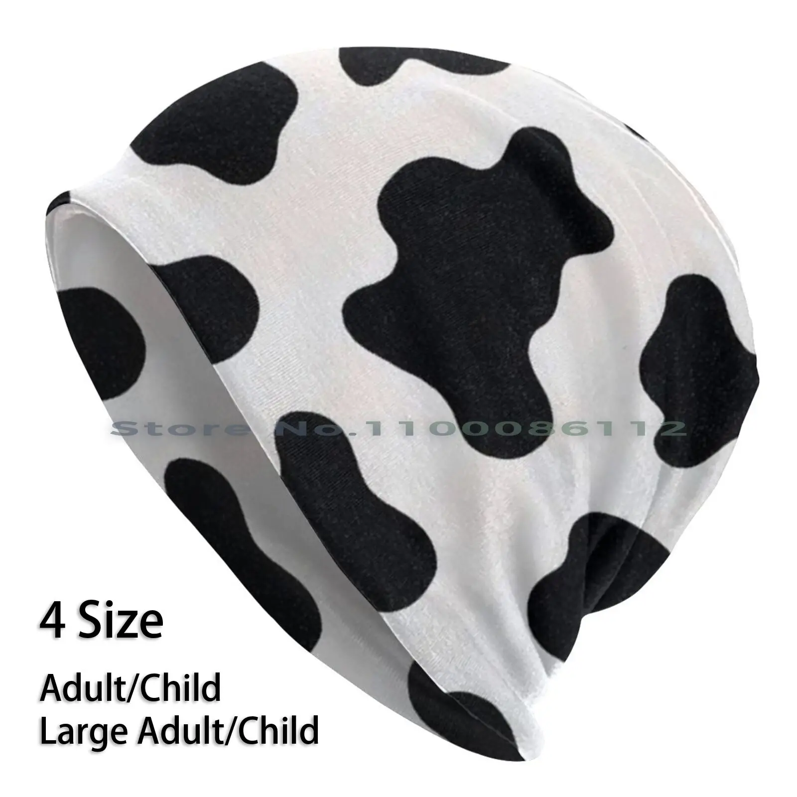 Вязаная Шапка-бини с принтом коровы милая домашняя Эстетическая маска для лица