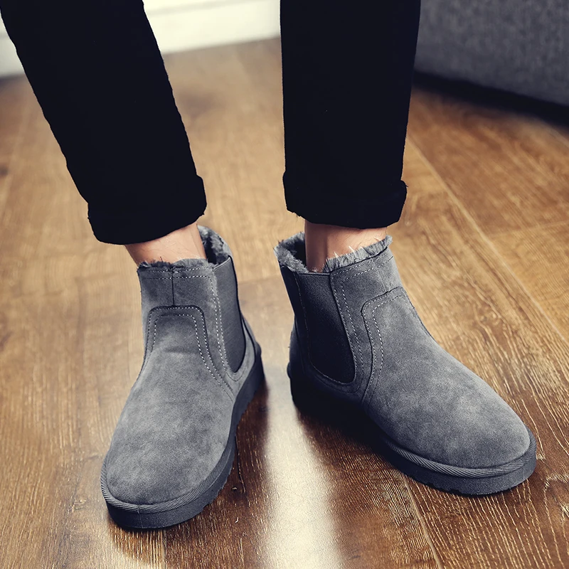 

CYYTL Men Winter Thicken Keep Warm Boots Cotton Shoes Comfy Outdoor Snow Ankle Shoes Waterproof Plus Size Bottes De Neige