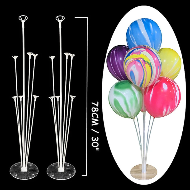 

7 Tubes Balloons Stand Balloon Holder Column Agate Confetti Balloon Baby Shower Kids Birthday Party Wedding Decoration Supplies
