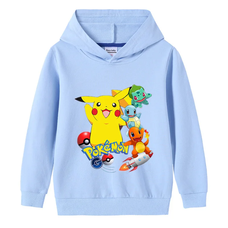 Толстовки Takara Tomy Pikachu для мальчиков Детские Рождественские топы Покемон девочек