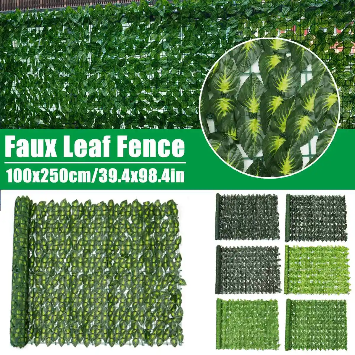 

1×2.5M Artificial Hedges Privacy Faux Fence Ivy Vine Fake Leaf Foliage Garland Leaves Home Decoration for Courtyard Outdoors
