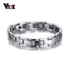 Vnox Здоровье и гигиена браслет магнит германий Титан металла Для мужчин ювелирные изделия