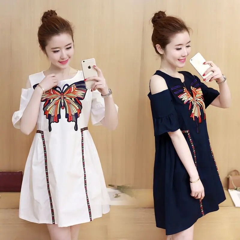 2021 летние платья для беременных без бретелек с коротким рукавом Одежда открытыми