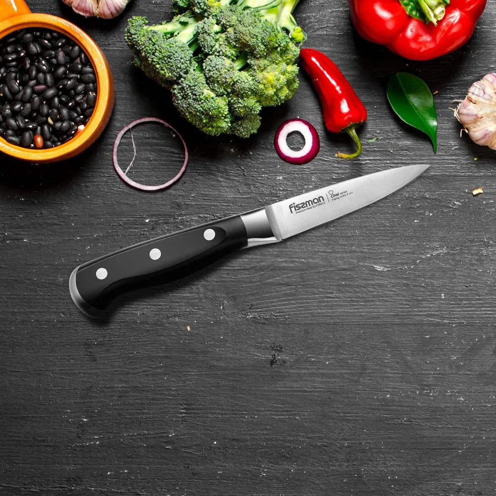 FISSMAN 3 5 дюймовый нож для очистки овощей толщина лезвия 2 0 мм лазерное лезвие