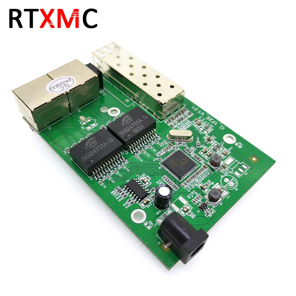 1SFP2RJ45 волоконный медиа-конвертер на RJ45 гигабитный 10/100/1000M Ethernet преобразователь