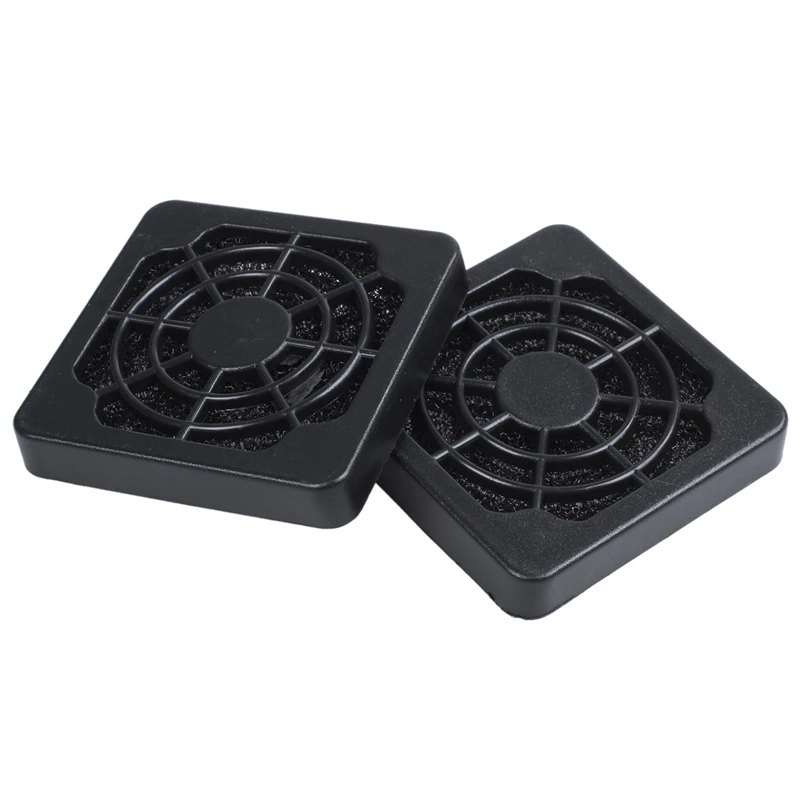 

2 Pcs Black Plastic Square Dustproof Filter 40mm PC Case Fan Mesh