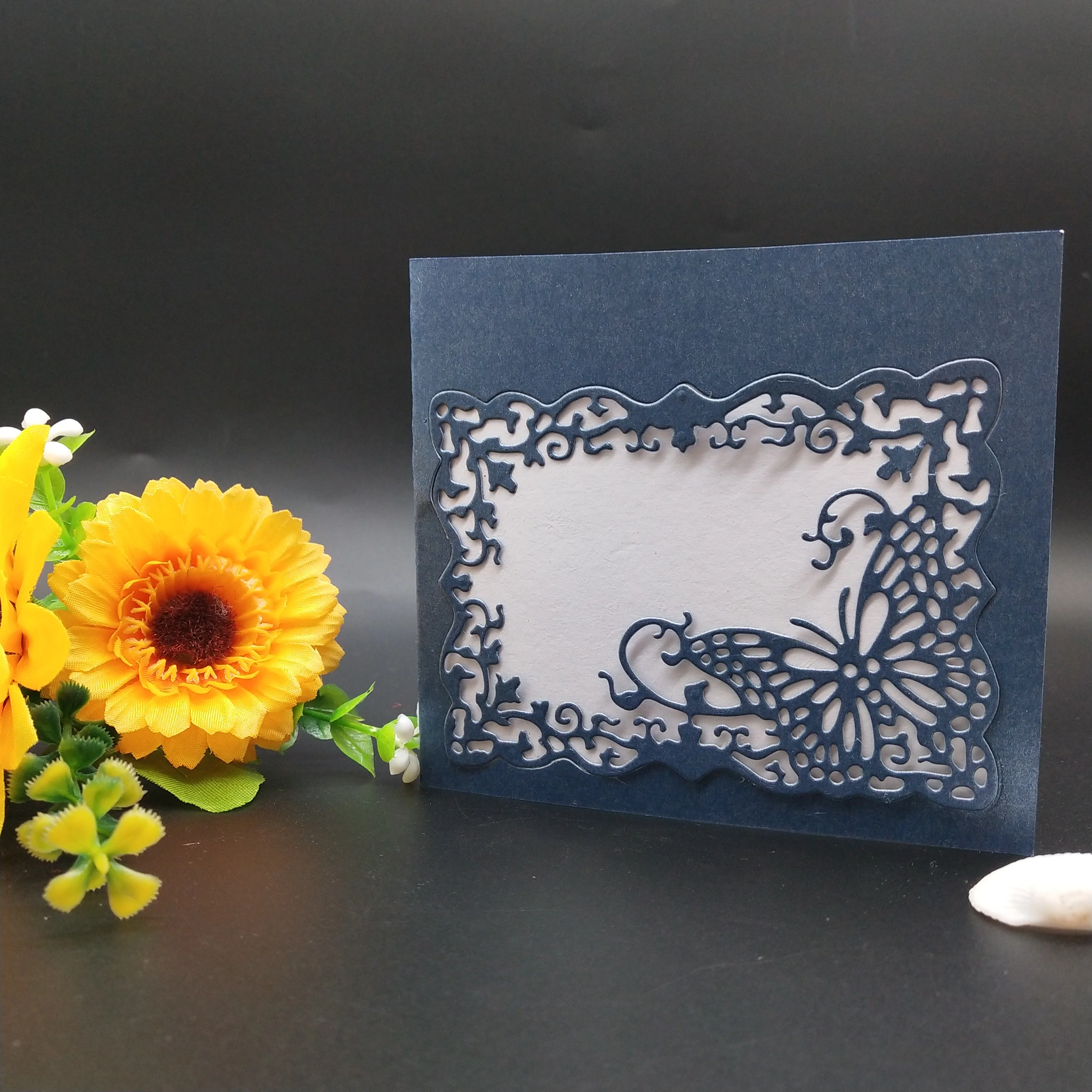 Металлический Трафаретный вырубной штамп полый прямоугольник бабочка новый для