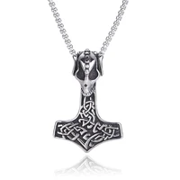 316l stainless steel viking norse skull sheep head valknut for men amulet scandinavian necklace pendant animal jewelry sp0870