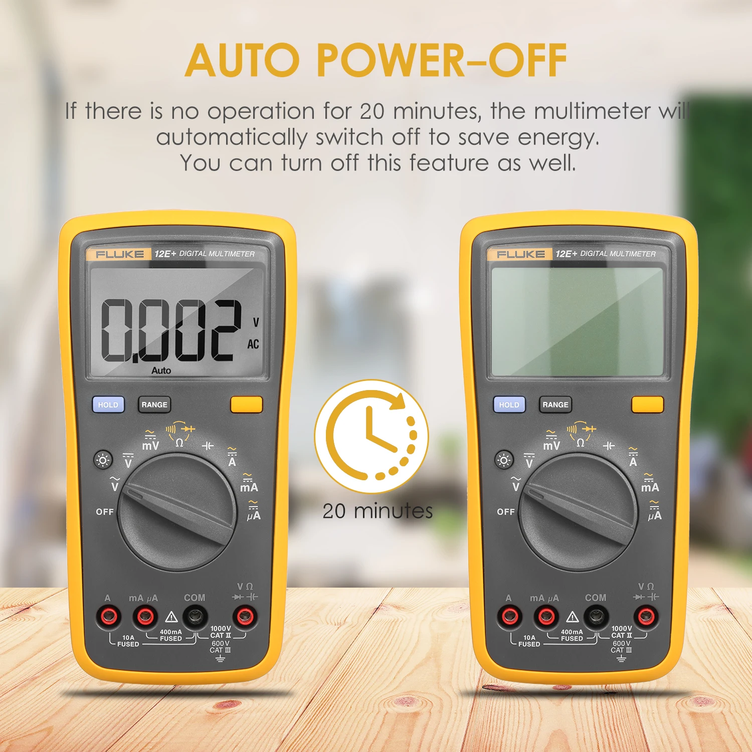 

FLUKE 12E+ 4000 Counts Multimeter Digital Multimeter Handheld Voltmeter Portable Ammeter Voltage Meter Universal Meter Measuring