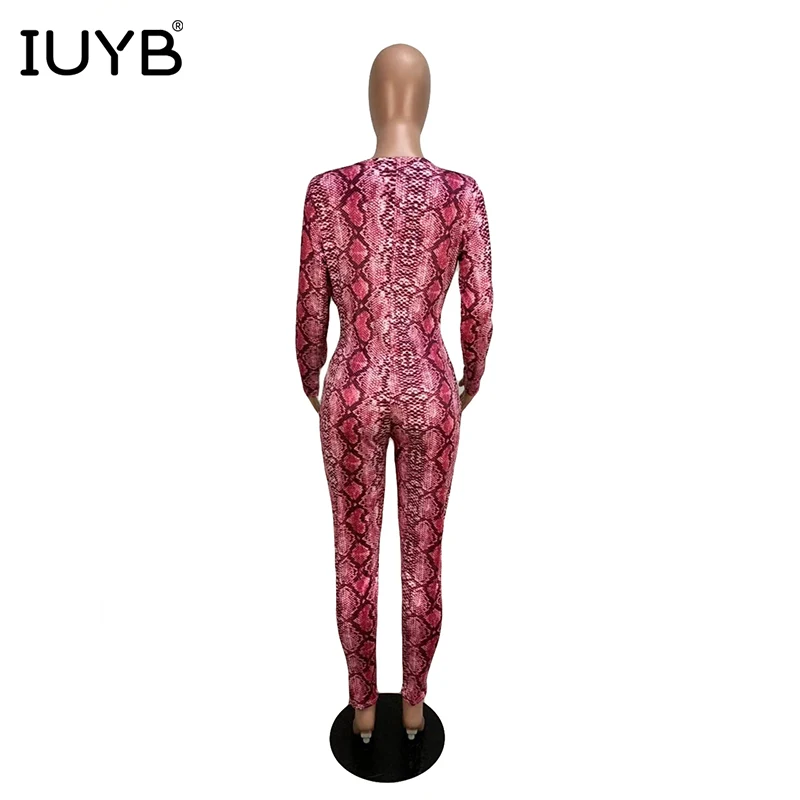 IUYB Весна Новые Сексуальные вечерние новые женские комбинезоны винтажные глубокий v-образный вырез длинный рукав выдалбливают тощий длинный комбинезон CY1097