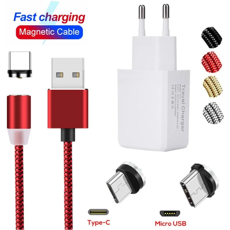 Магнитный кабель Micro usb type C для htc LG huawei Meizu c9 pro быстрая зарядка магнитное зарядное