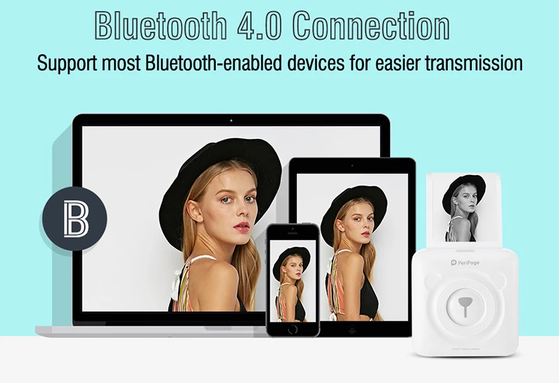 PeriPage Мини Портативный фотопринтер 58 мм Bluetooth фотографии принтер фото наклейка чековый принтер 6 рулонов Этикетка Термобумага