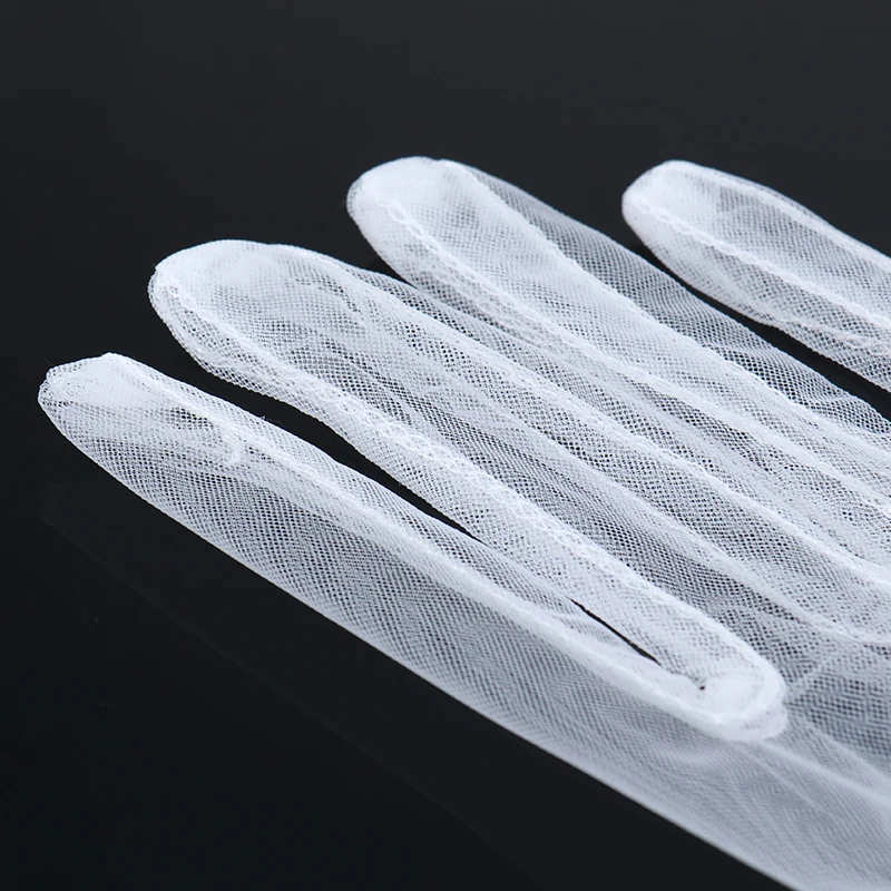 

1Pair Bride Wedding Gloves Short Design Lace Gauze Transparent Women Gloves UV-Proof Summer Women Fishnet Mitten