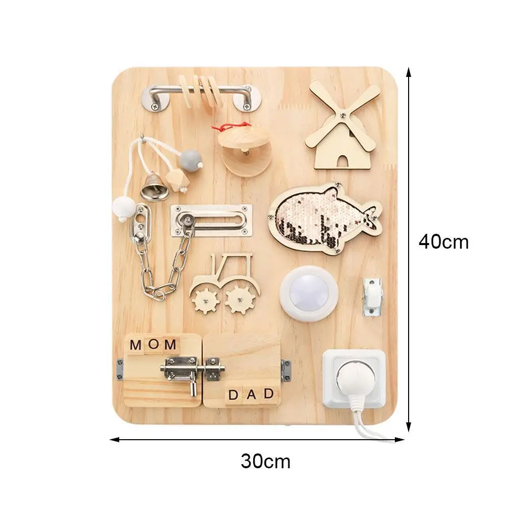 

1-3 Years Old Infant Wooden Lock Activity Board To Learn Basic Skills Sensory Educational Toys Children's Toys Wooden Toy Set