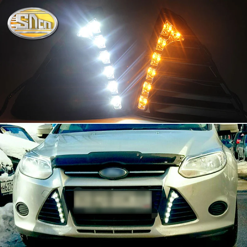 2 шт. для Ford Focus 3 MK3 2012 2013 2014 желтый сигнал поворота Функция Светодиодный дневной