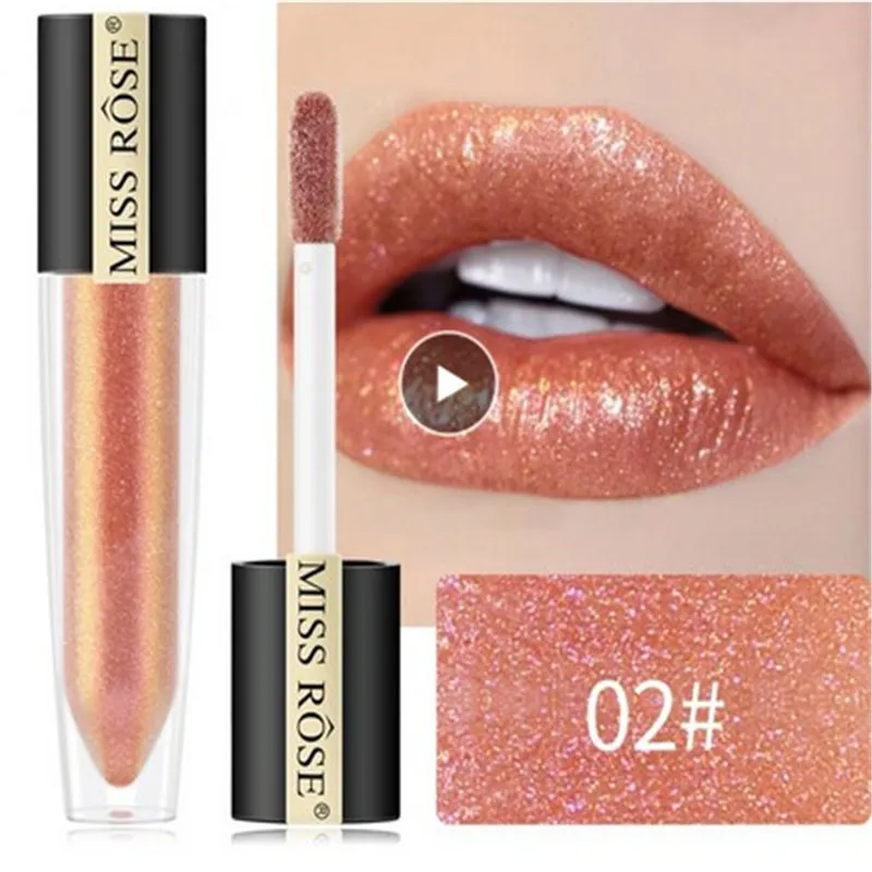 MISS ROSE 12 цветов глазурь для губ макияж помада Косметика жемчужный блеск красота