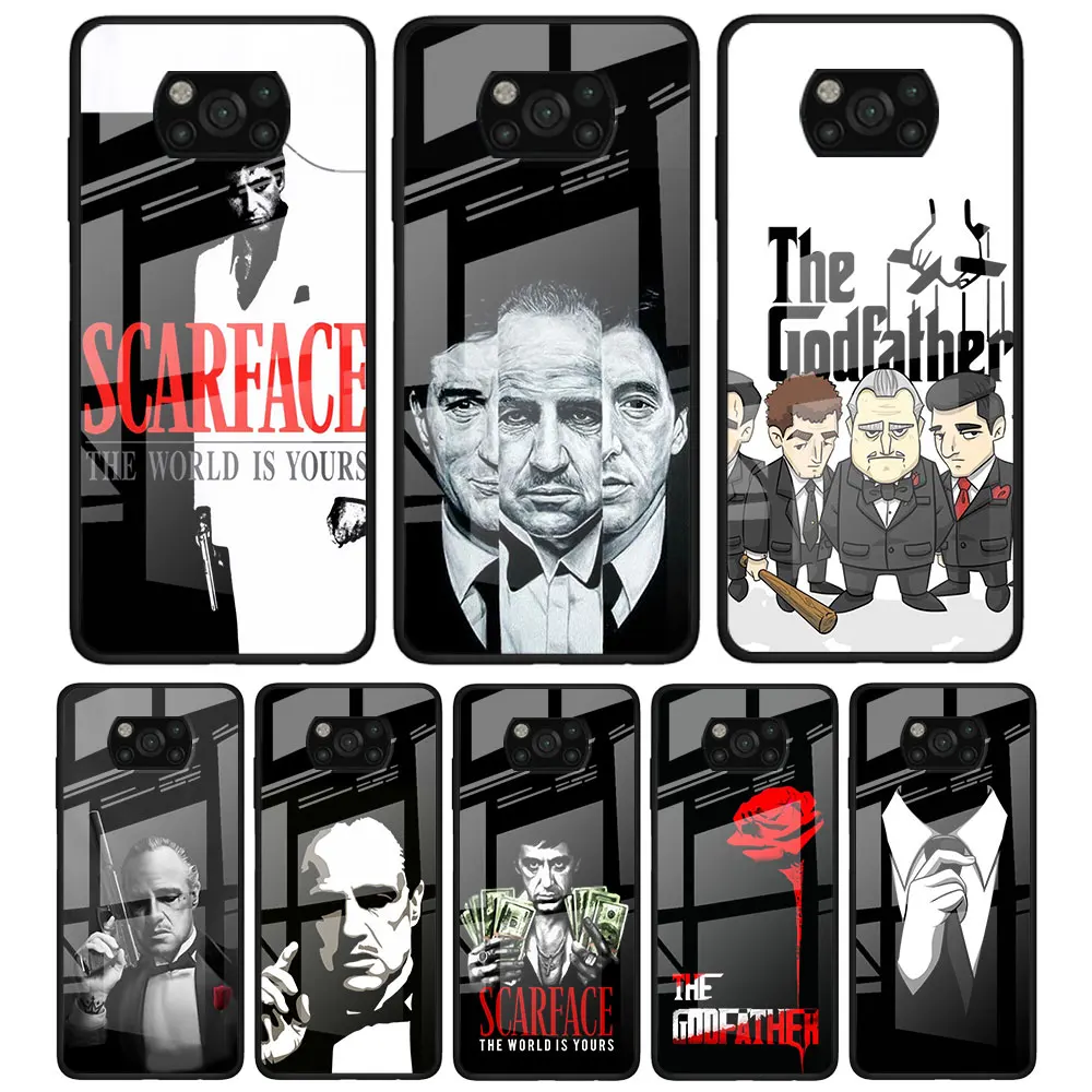 

The Godfather for Xiaomi Poco X3 NFC F3 M2 F3 F2 X2 X3 Pro Redmi Note 8 9 10 Pro 8T 9T 9S Tempered Glass Phone Case Coque