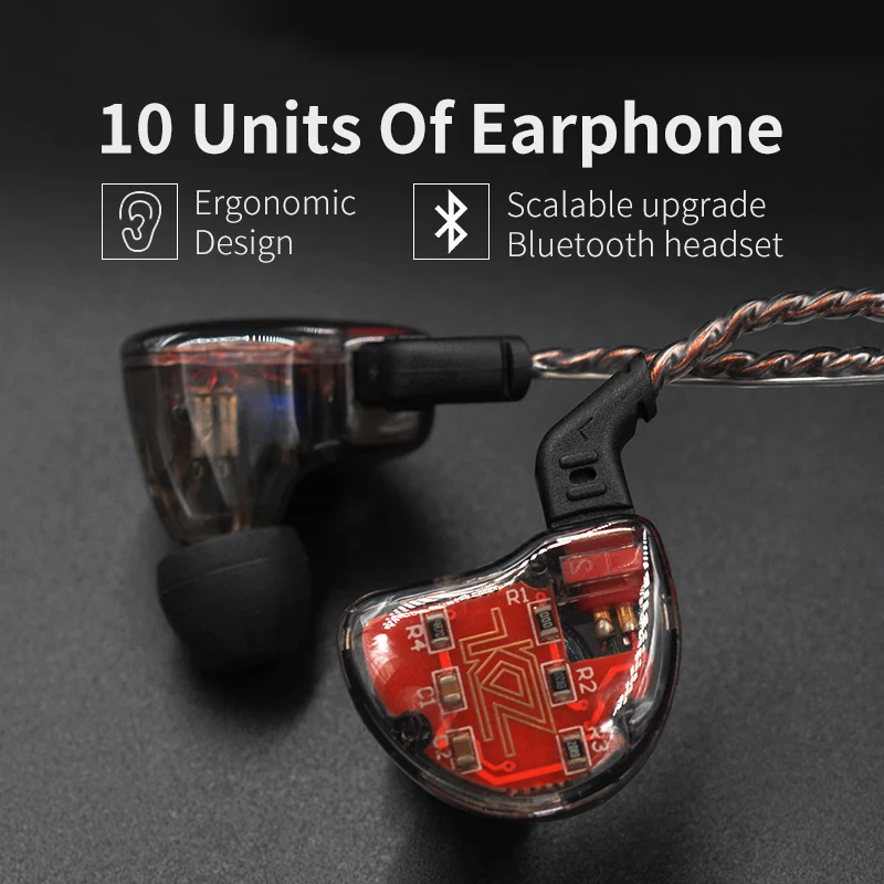 Гибридные Внутриканальные наушники KZ ZS10 4BA + 1DD Hi Fi для бега спортивные вкладыши