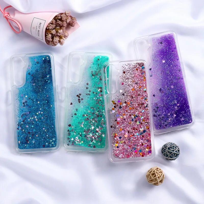 

Case For OPPO Realme 7 Pro Cases Dynamic Liquid Quicksand Glitter Fundas Realme 6 5 Pro Realme6 Realme7 7Pro 6Pro Covers Coque