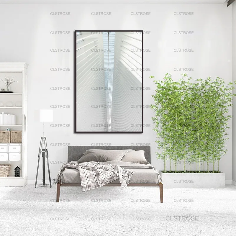 

Modern Decorative Painting White and Black Buildings 5 Poster Hd Home Wall Waterproof Ink Art Deco Canvas Painting for Bedroom