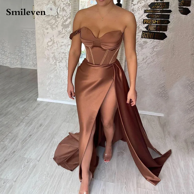 Smileven Chocolate сердечко официальное женское платье 2022 сексуальное Атласное Вечернее