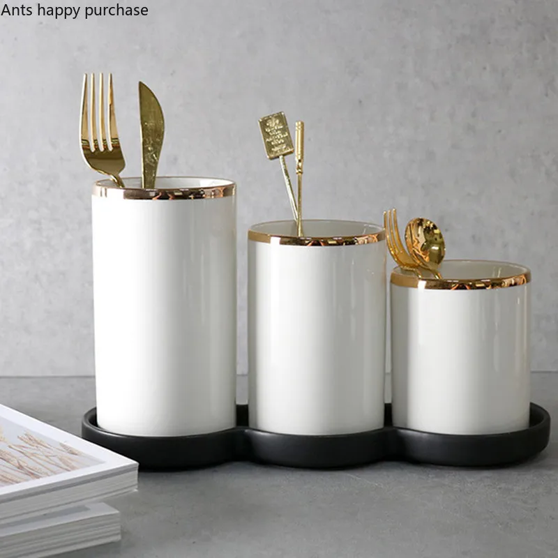 Золотая Трассировка керамическая корзина для палочек товары дома кухни