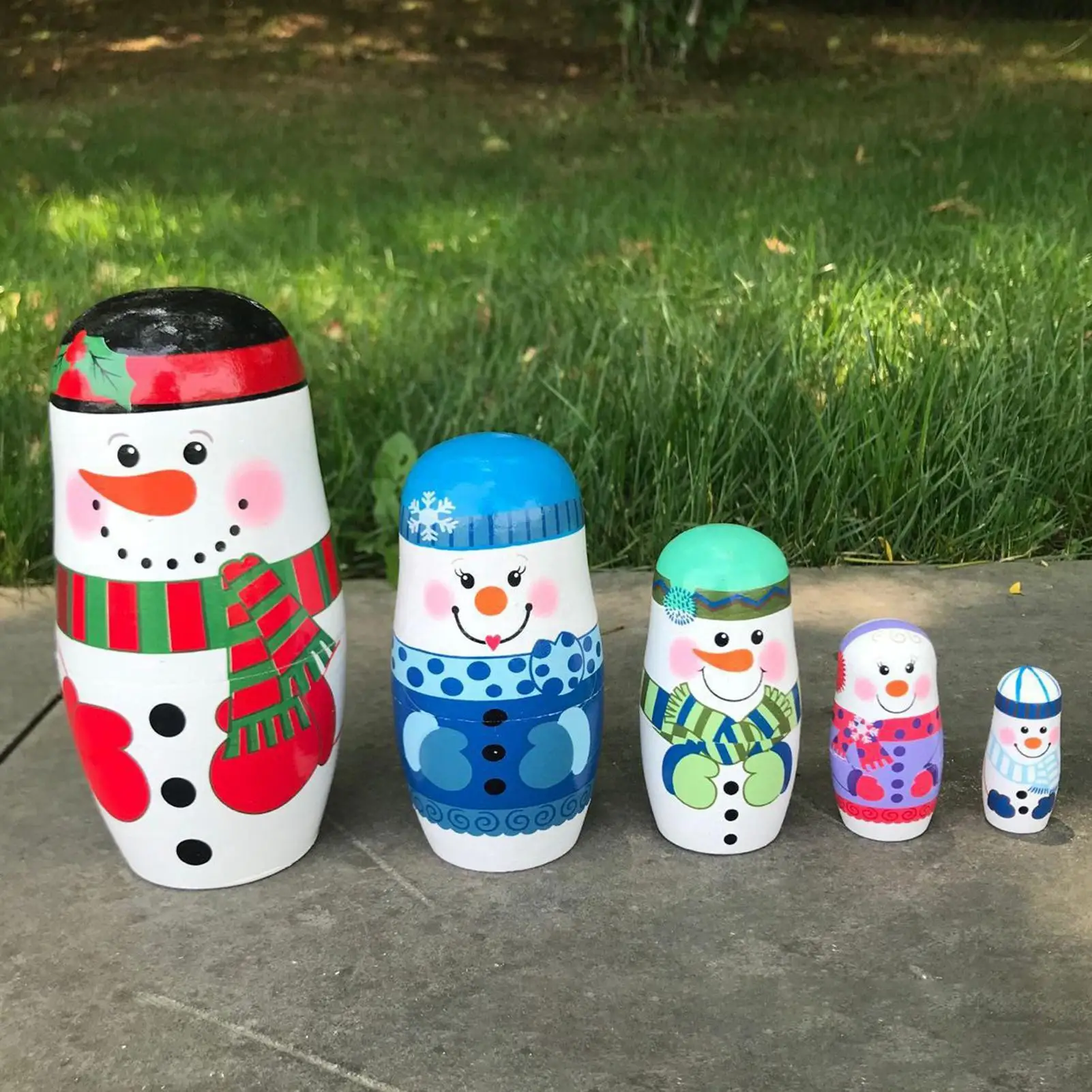 

Матрешка-снеговик, 5-слойная, деревянные игрушки, подарок на день рождения, День святого Валентина