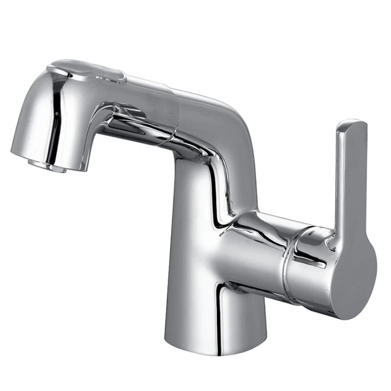 Смеситель для ванной комнаты выдвижной кран раковины с одной ручкой крепление на