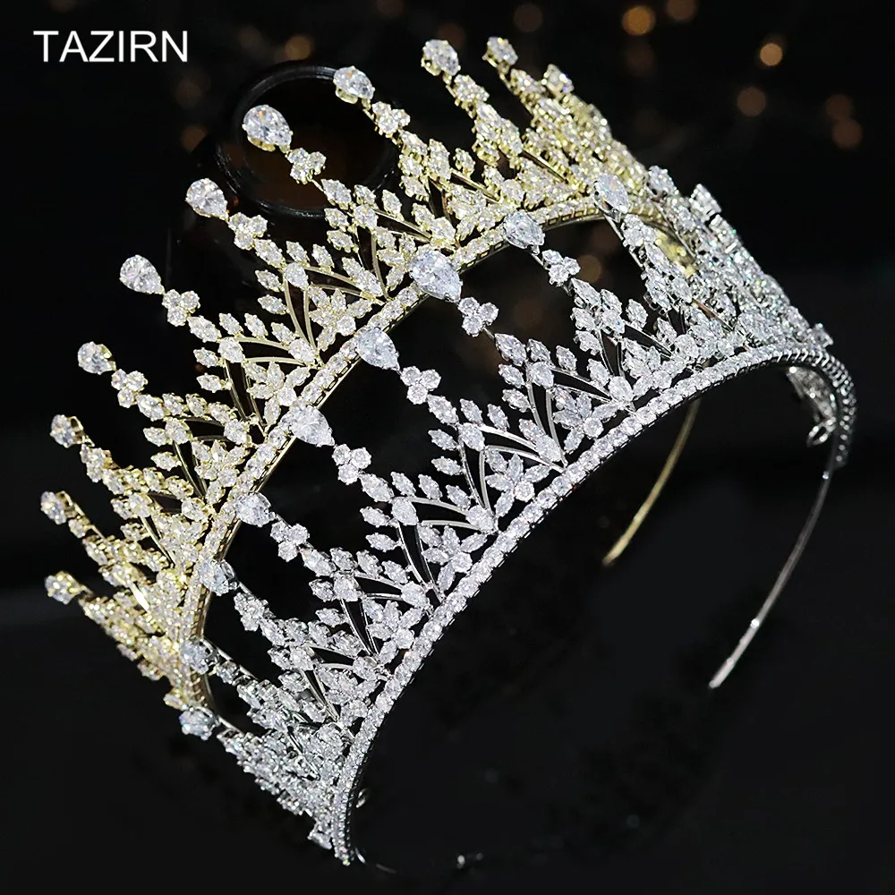 

Classic 3A Zircon Wedding Bridal Tiaras Cubic Zirconia Princess Queen Crowns for Quinceanera CZ Pageant Headpieces for Women