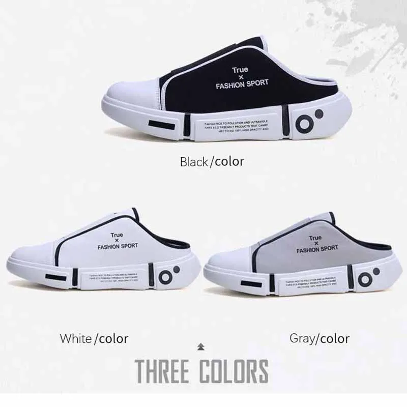 

2021 Men Half Shoes Summer Trend Half Slippers Toe Beach Shoes Men Breathable Flying Woven Non-Slip Fashion Wear Personality