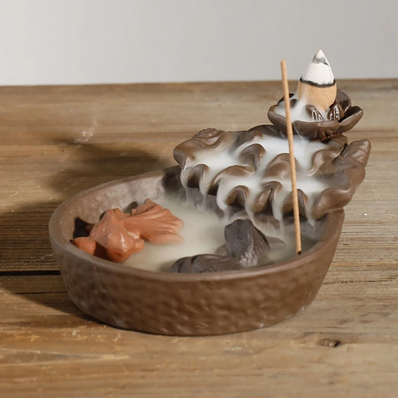 Промо акция! Кои рыба на удачу благовония дым обратного потока горелка керамика